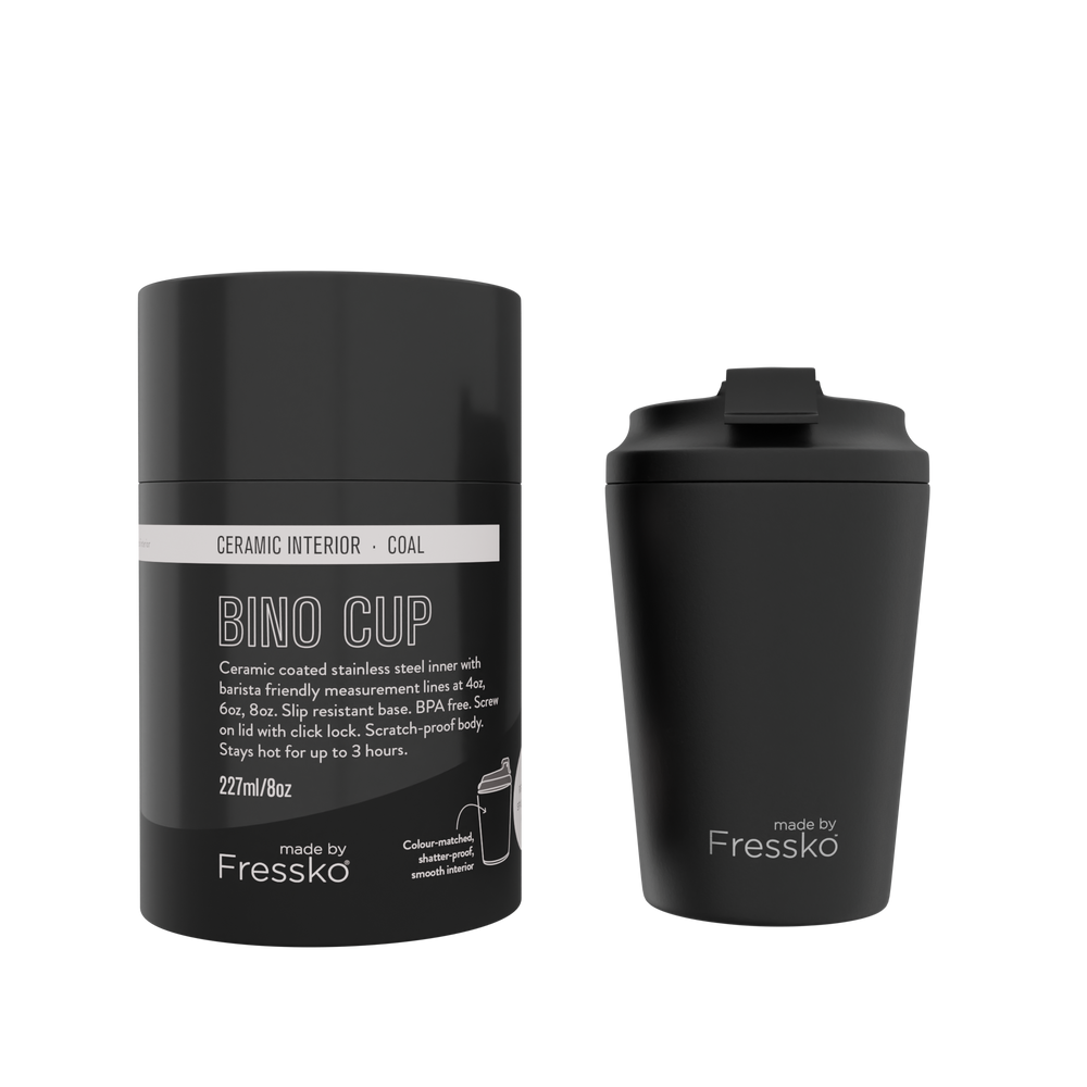 Fressko Bino CERAMIC Reusable Cup Coal 230ml