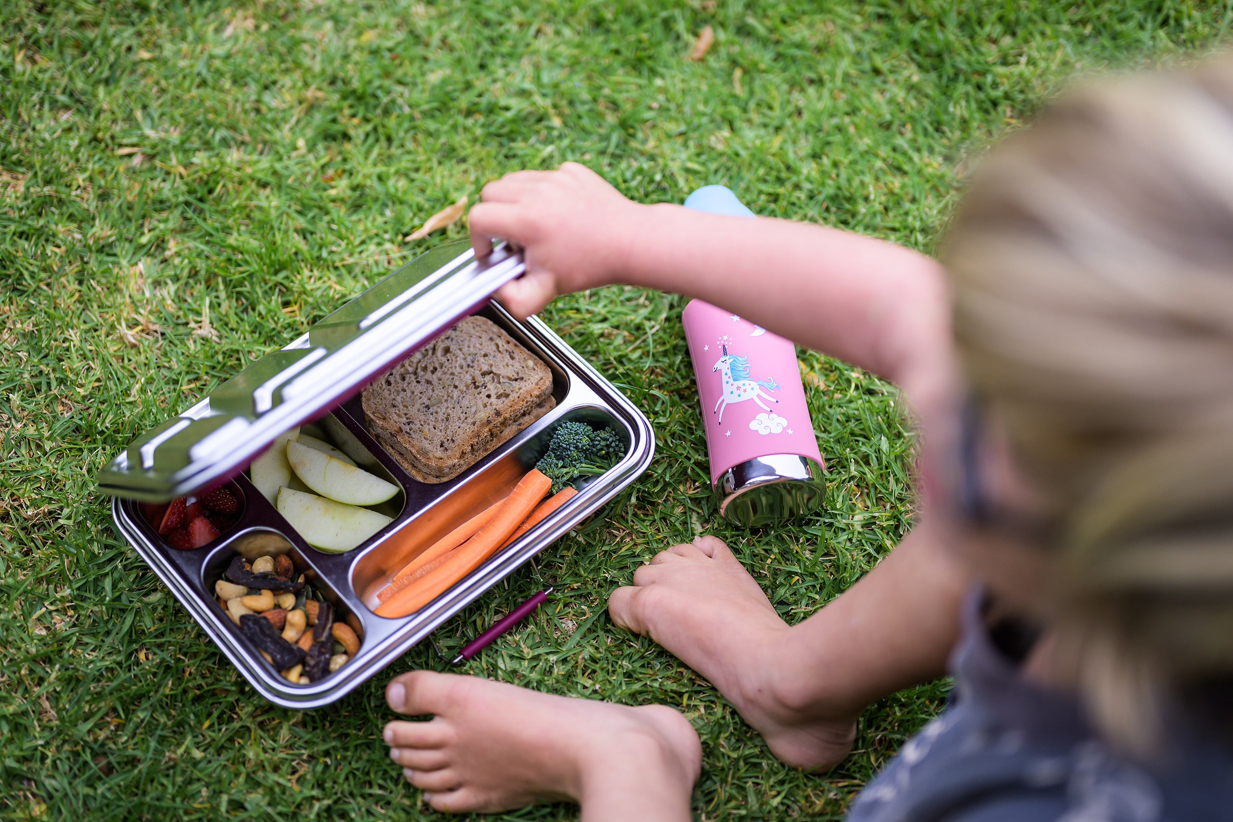 Healthy toddler lunch in stainless steel lunchbox in nz