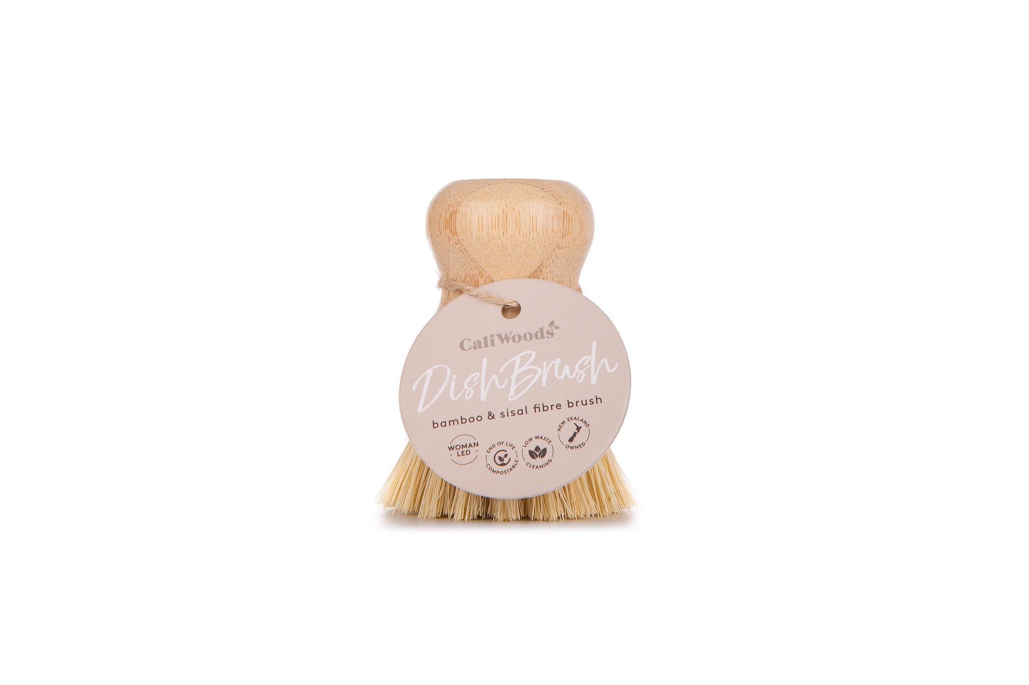 A bamboo pot brush