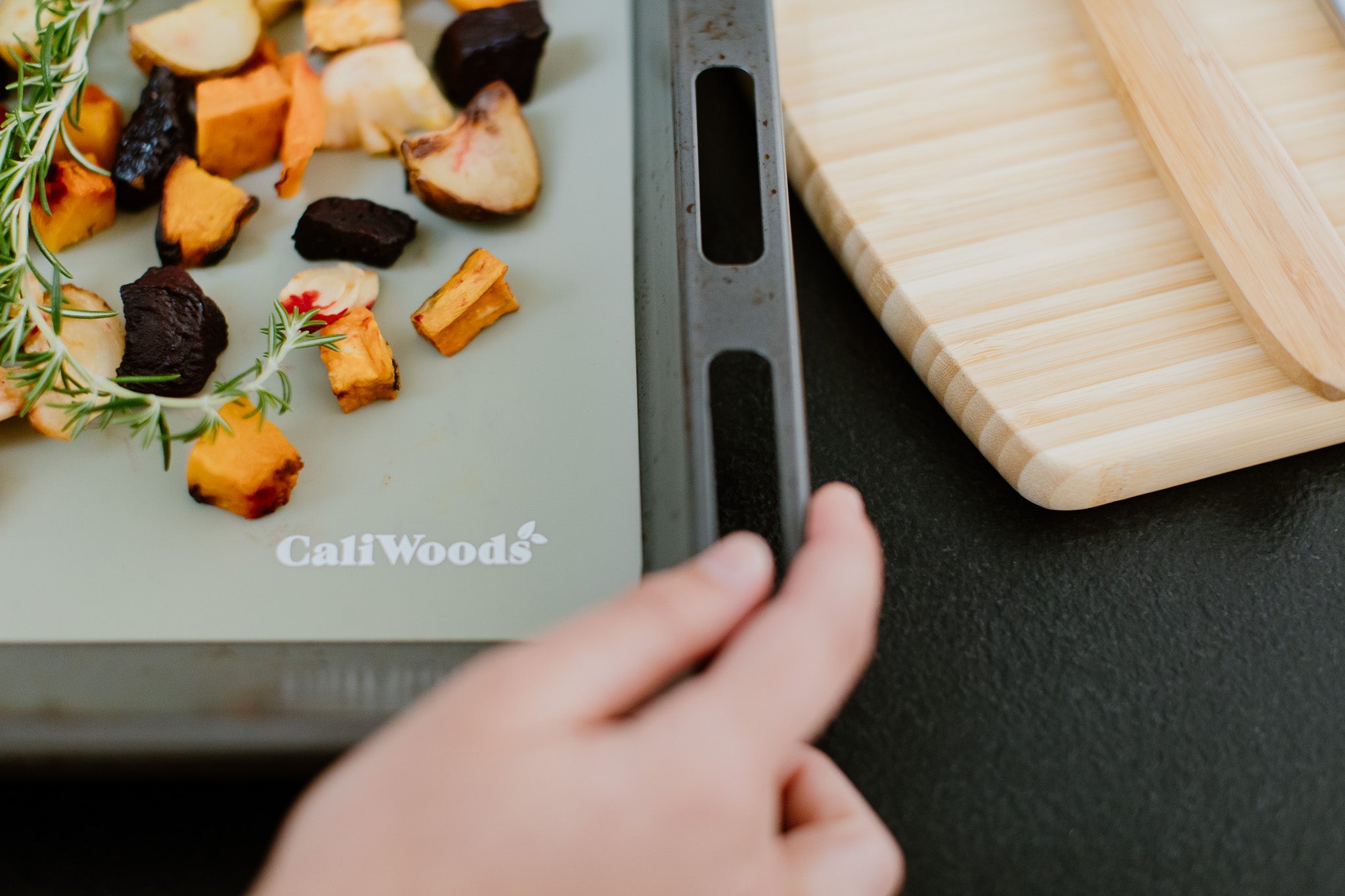 Close up of the Forest silicone baking mat