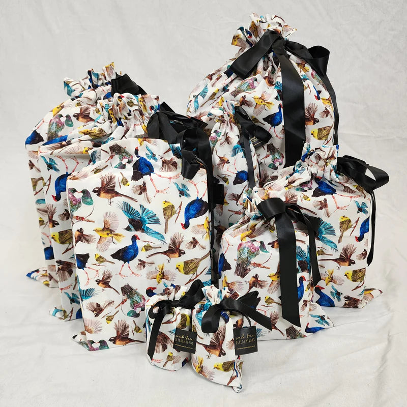 NZ Birds set of 10 cotton gift bags