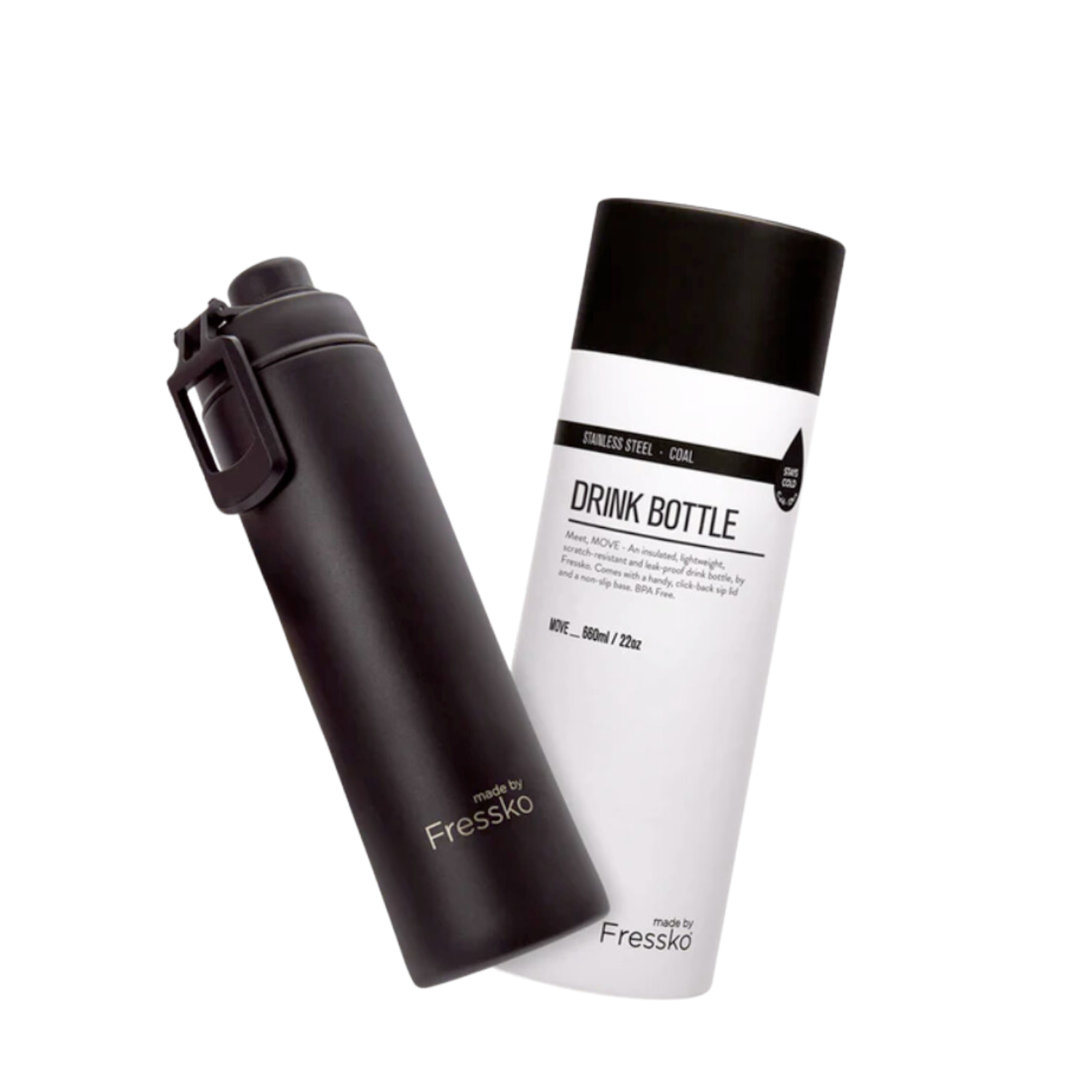 Move Flask 660ml with sip lid - Coal
