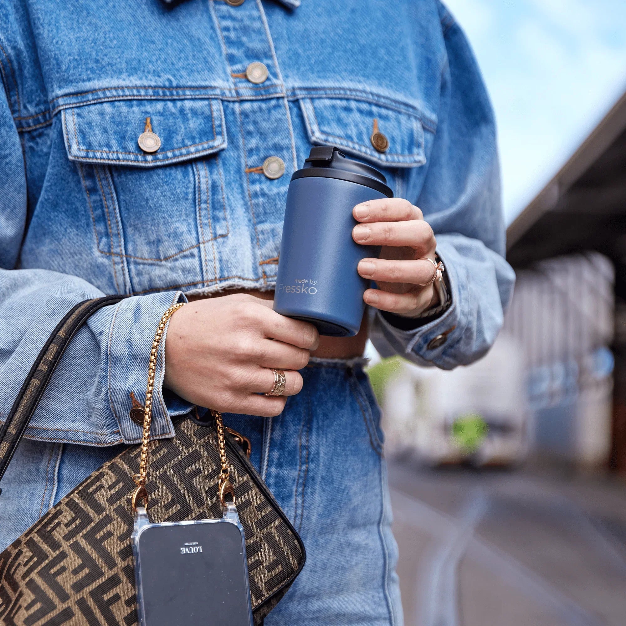 Fressko Bino CERAMIC Reusable Cup Denim 230ml