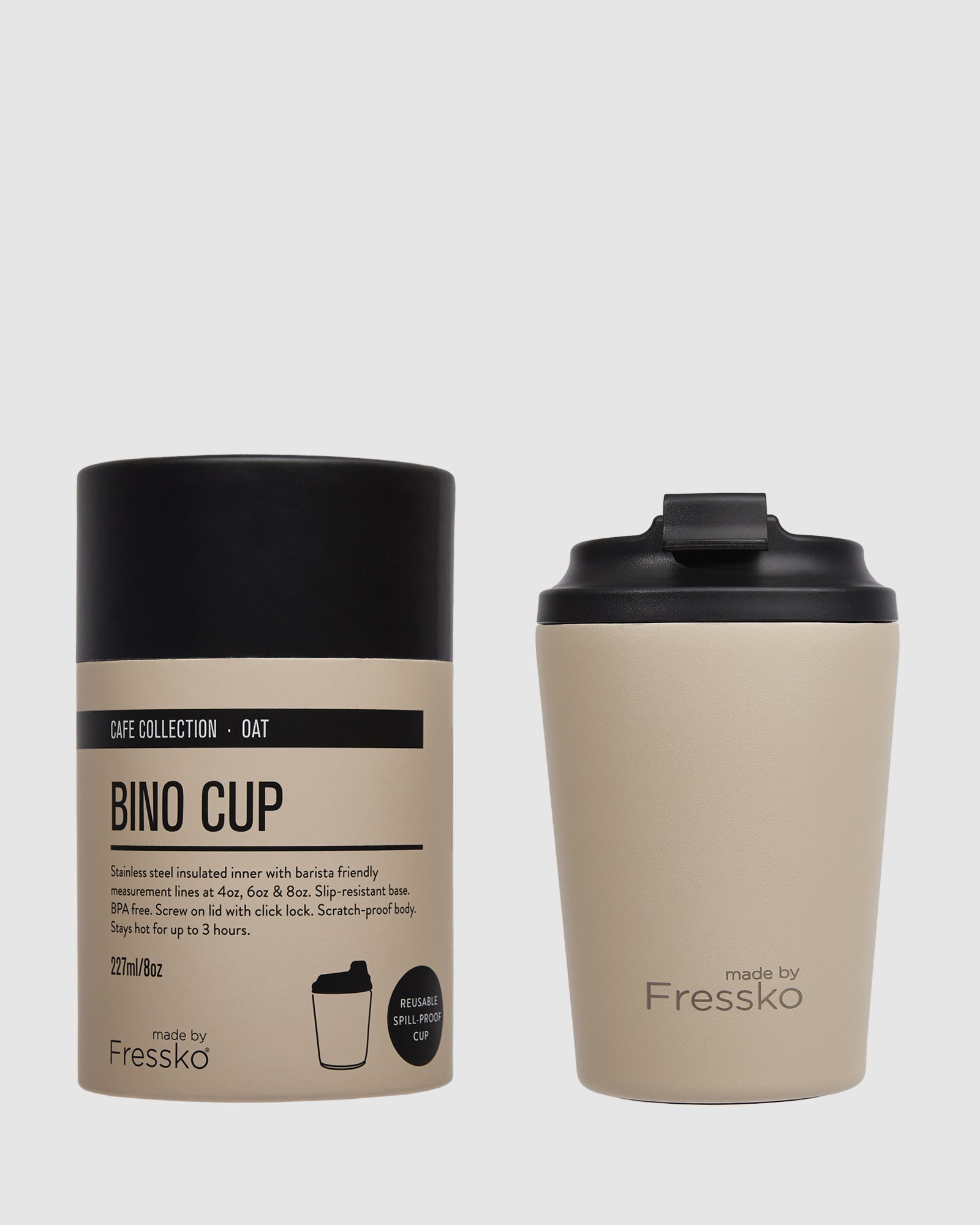 Fressko Bino CERAMIC Reusable Cup Oat 230ml