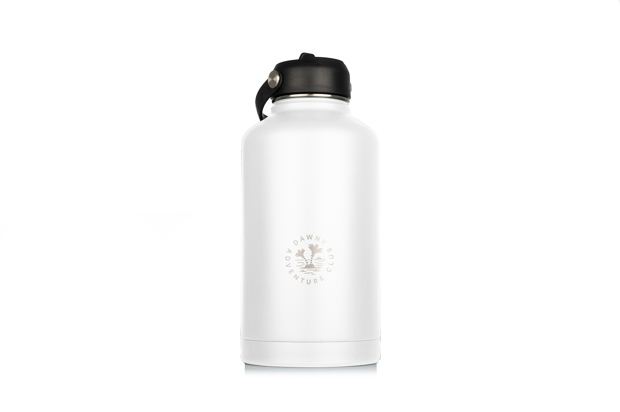 Dawny Adventure Club Insulated Drink Bottles - White - White 1.9L