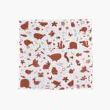 Organic Muslin Wrap - Animals In Rust