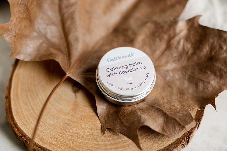 CaliWoods Calming Balm with Kawakawa, a 10ml aluminium tin