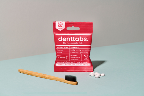 Denttabs Toothpaste Tablets - 1kg Bulk Pack  - Fluoride Free - Strawberry