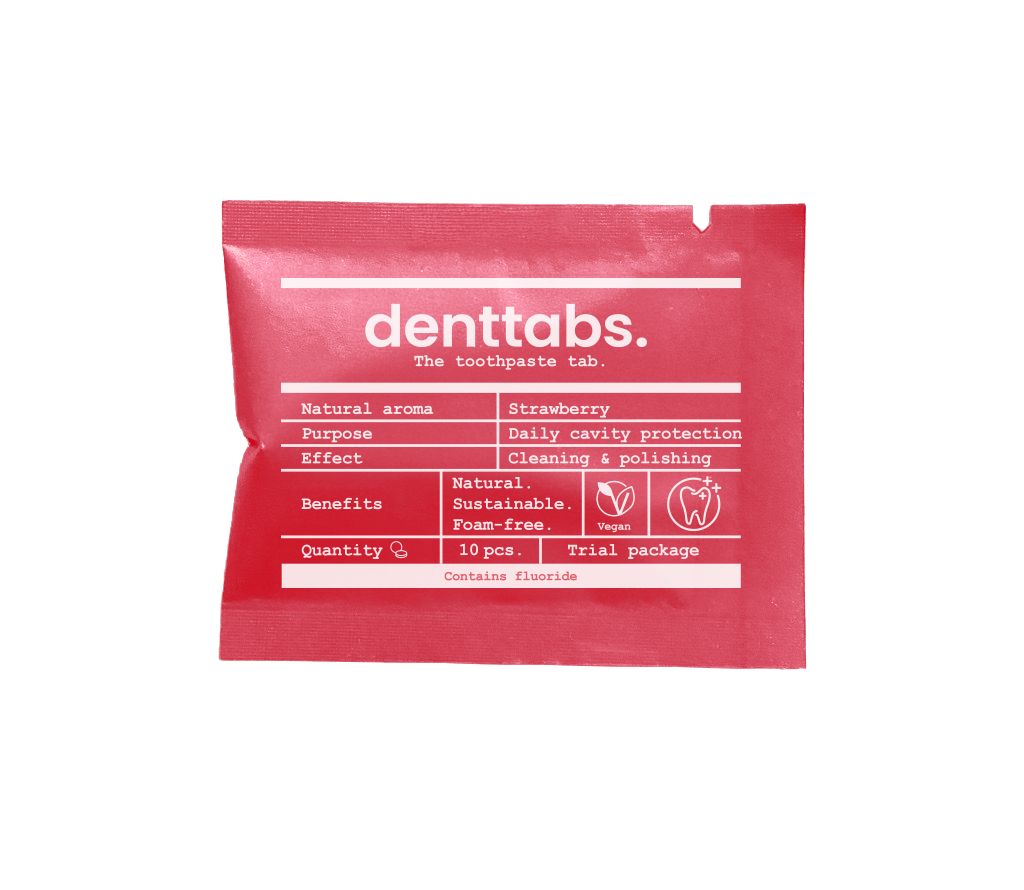 Denttabs Toothpaste Tablets - 1 Year - Fluoride - Strawberry