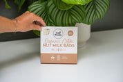 CaliWoods Nut Milk bags in packaging on a kitchen bench