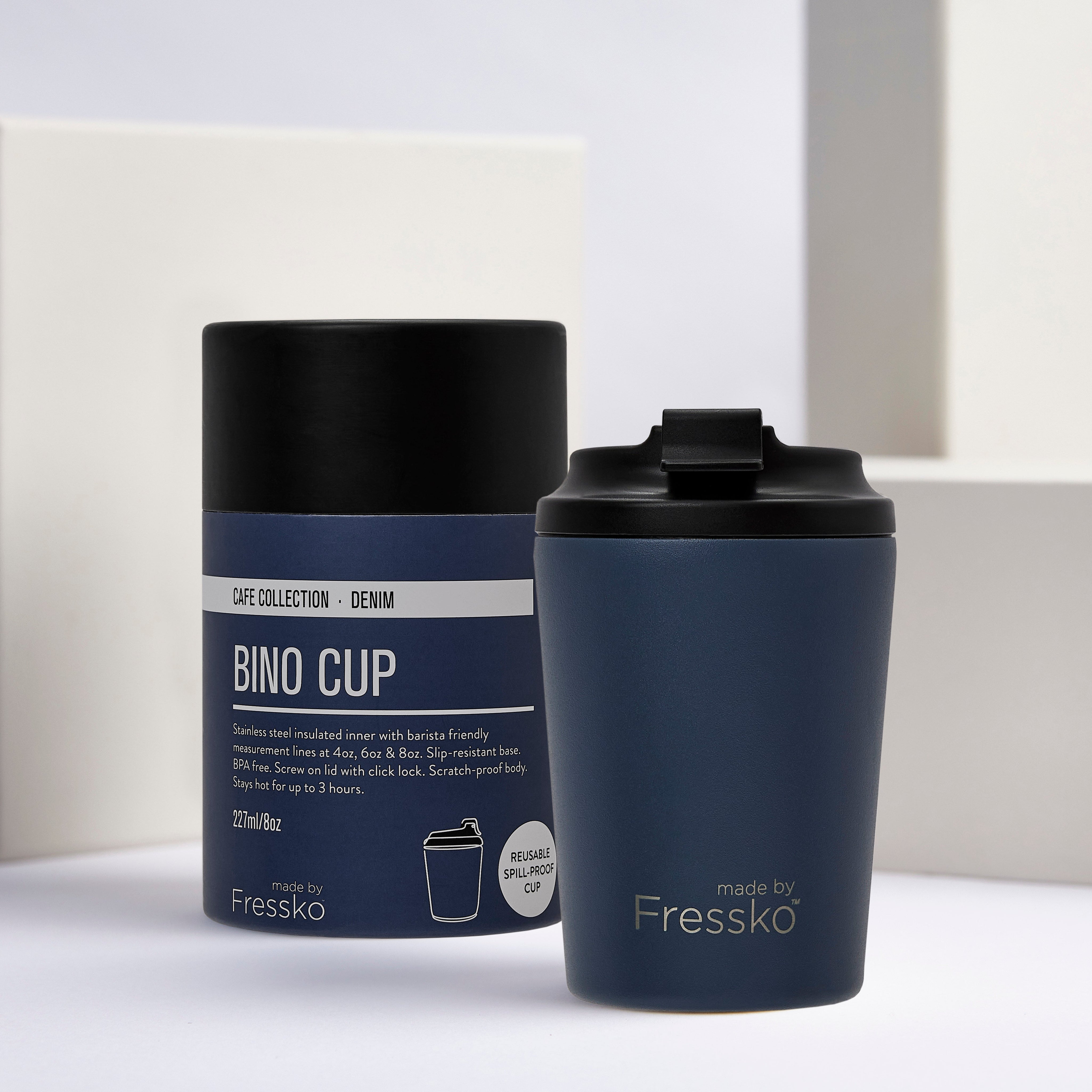 Fressko Bino CERAMIC Reusable Cup Denim 230ml