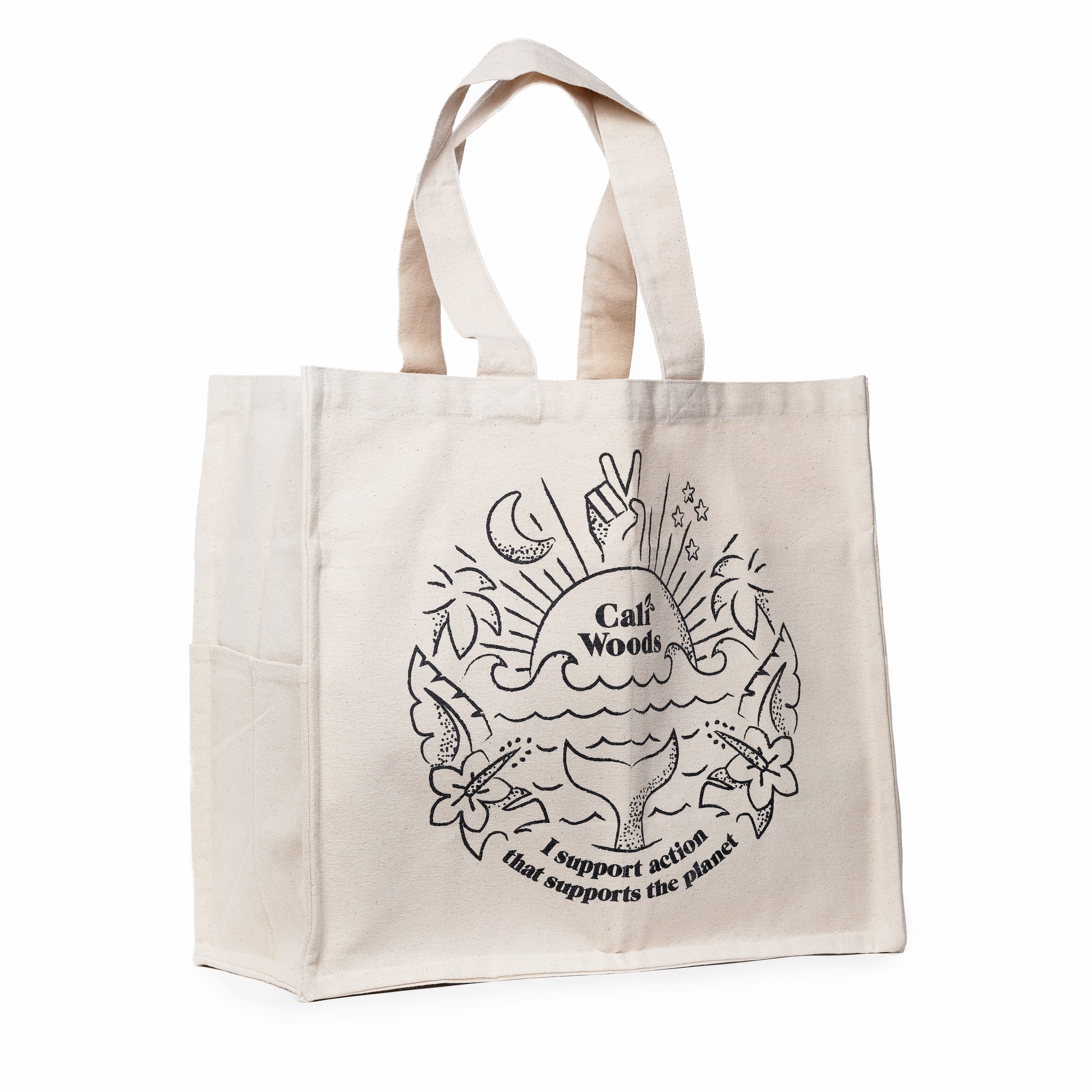 Grocery Tote Bag - Happy Vibes