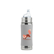Pura Kiki kids stainless water bottle in fox on a white background