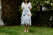 Organic Muslin Wrap - Charcoal Shapes