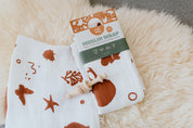 Organic Muslin Wrap - Animals In Rust