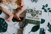 Organic Muslin Wrap - Charcoal Shapes