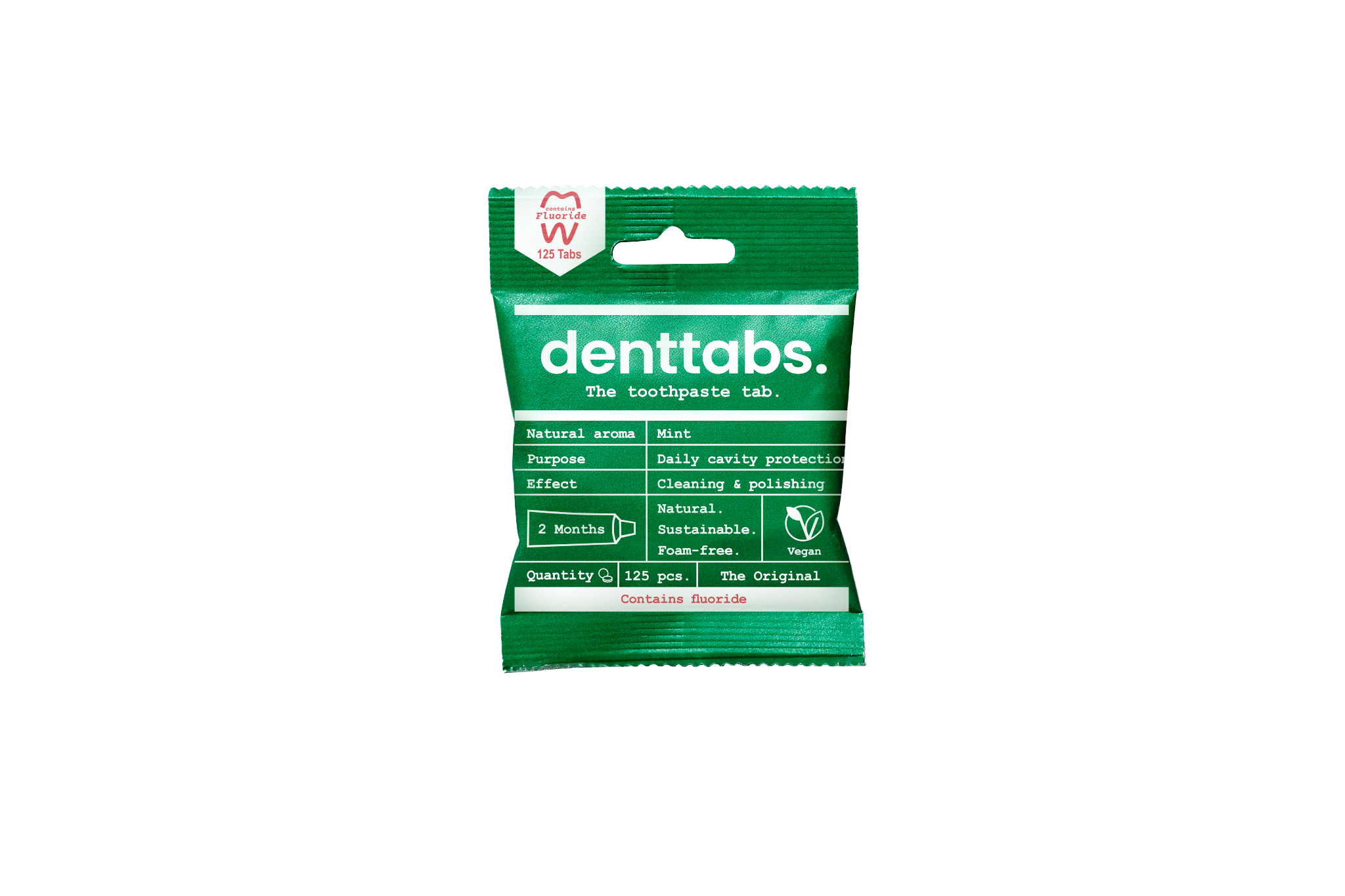 Denttabs Toothpaste Tablets - Trial Pack - Fluoride Free - Mint