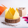 A yellow caliwoods reusable party hat